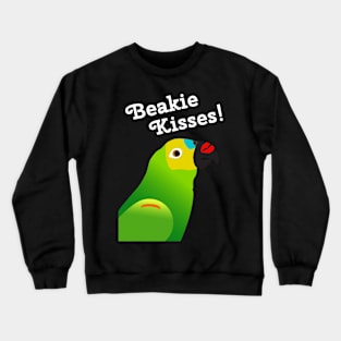 Beakie Kisses Blue Front Amazon Parrot Cute Crewneck Sweatshirt